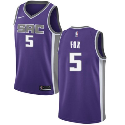 Nike Sacramento Kings #5 De'Aaron Fox Purple Youth NBA Swingman Icon Edition Jersey